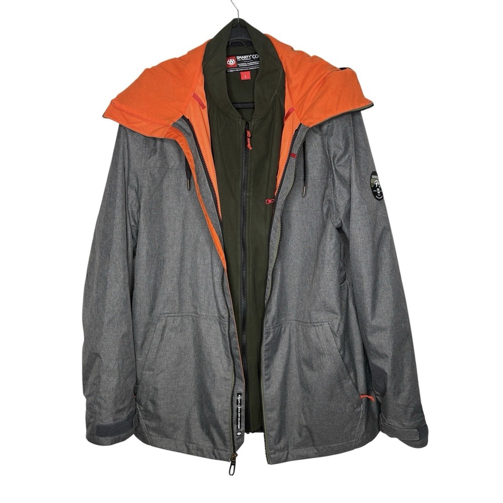 686  Smarty 3-In-1 Jacket Men L Gorp Fleece Thermal Outdoors Ski Performance NEW
